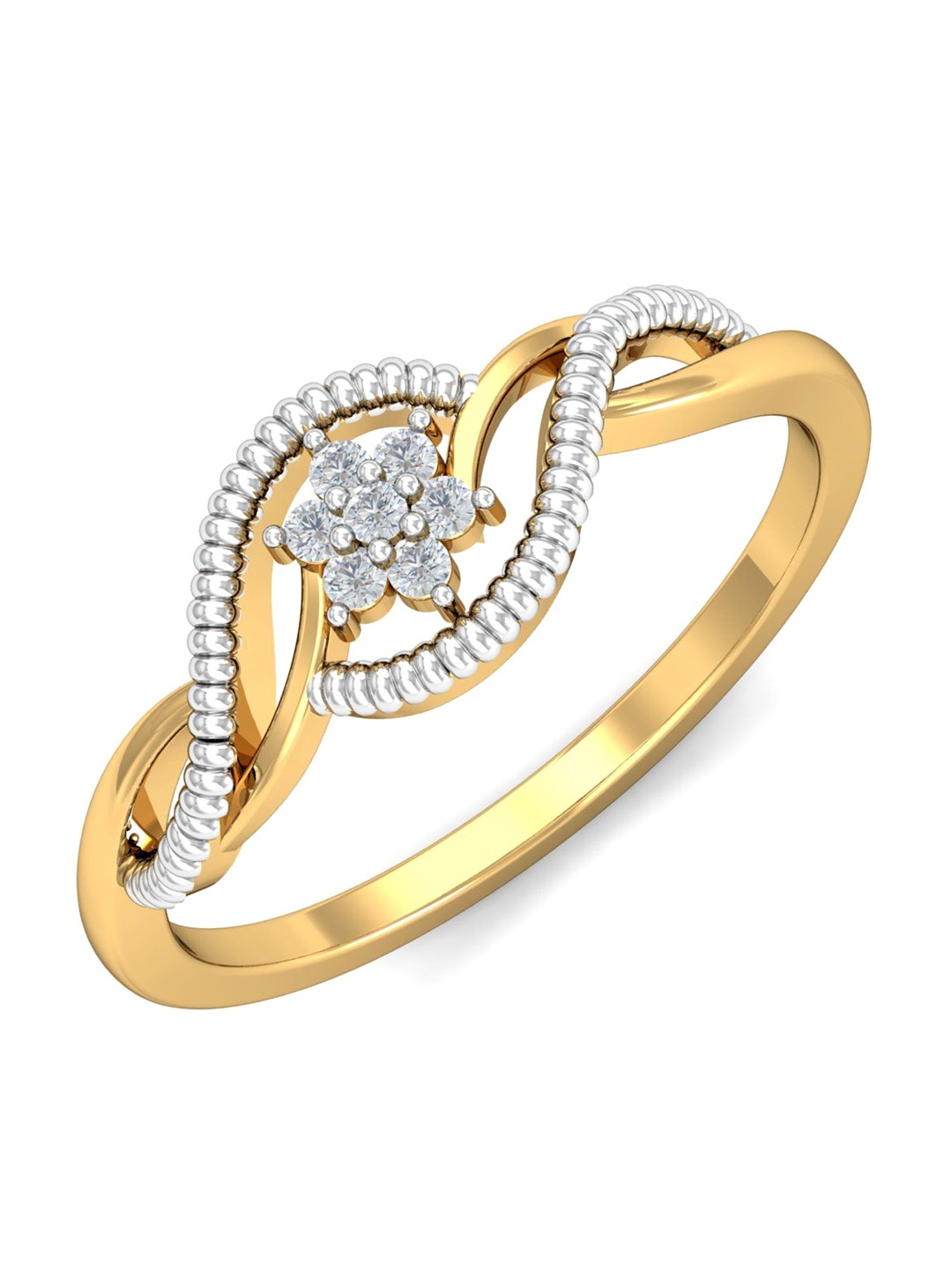 

KUBERBOX Lesedi 18KT Gold Diamond-Studded Ring-2.51gm