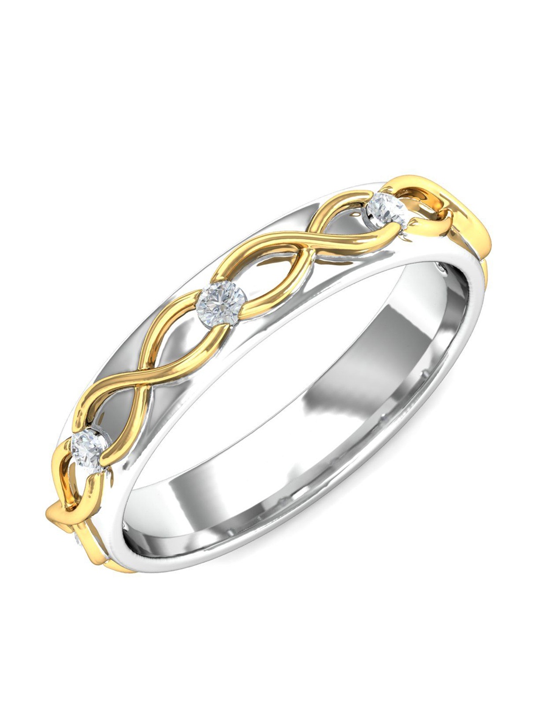 

KUBERBOX 18KT White Gold Diamond-Studded Ring- 2.963gm, Silver