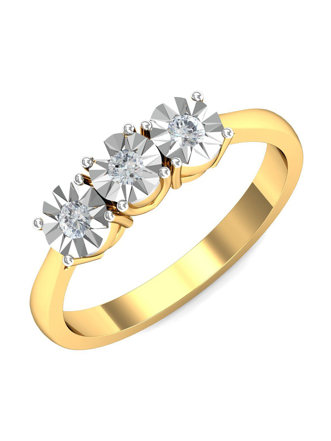 

KUBERBOX Floria 18KT Gold Diamond Studded Ring-3.08gm