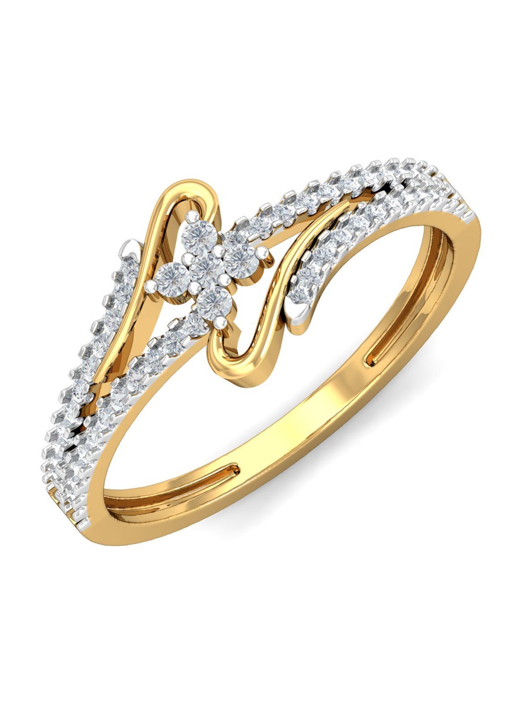 

KUBERBOX Jelani 18KT Gold Diamond-Studded Ring- 2.49 gm