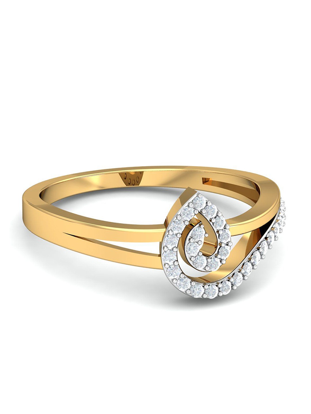 

KUBERBOX Monifa 18KT Gold Diamond-Studded Ring-2.58gm