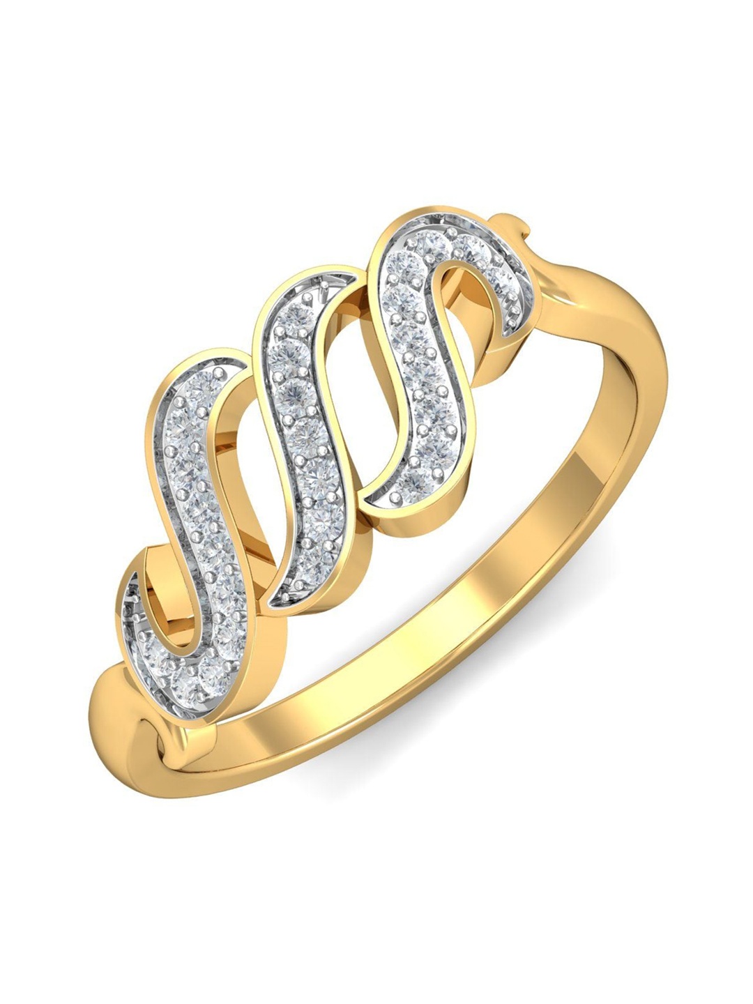 

KUBERBOX Nkiru 18KT Gold Diamond Studded Ring-2.84gm