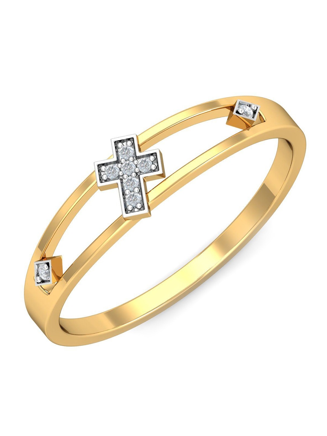 KUBERBOX Diamond-Studded 18KT Gold Ring - 1.76 gm