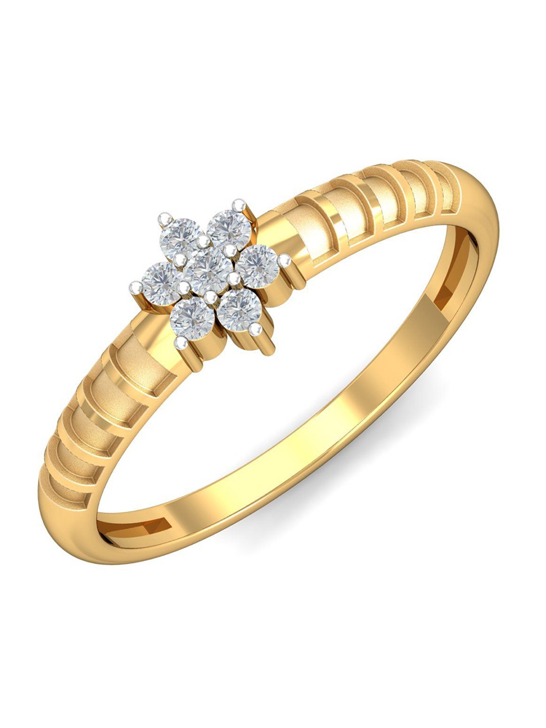

KUBERBOX 18KT Keyon Nakshatra Gold Diamond Studded Ring 2.24 gm