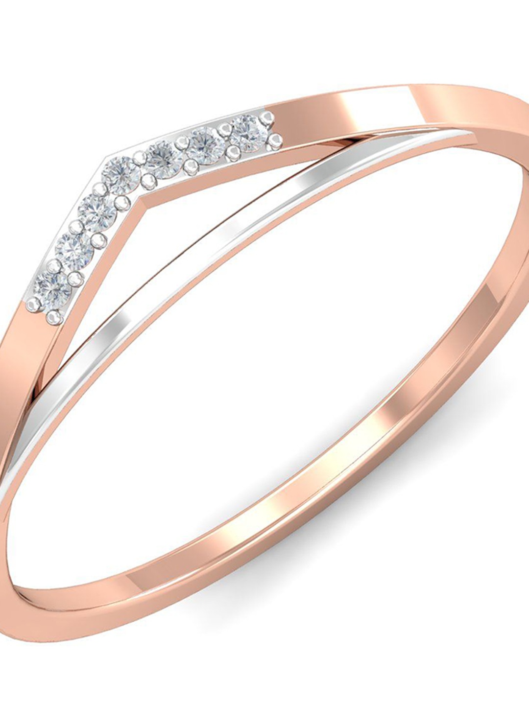 KUBERBOX 18 KT Zola's Rose Gold Ring Diamond 1.04 gm
