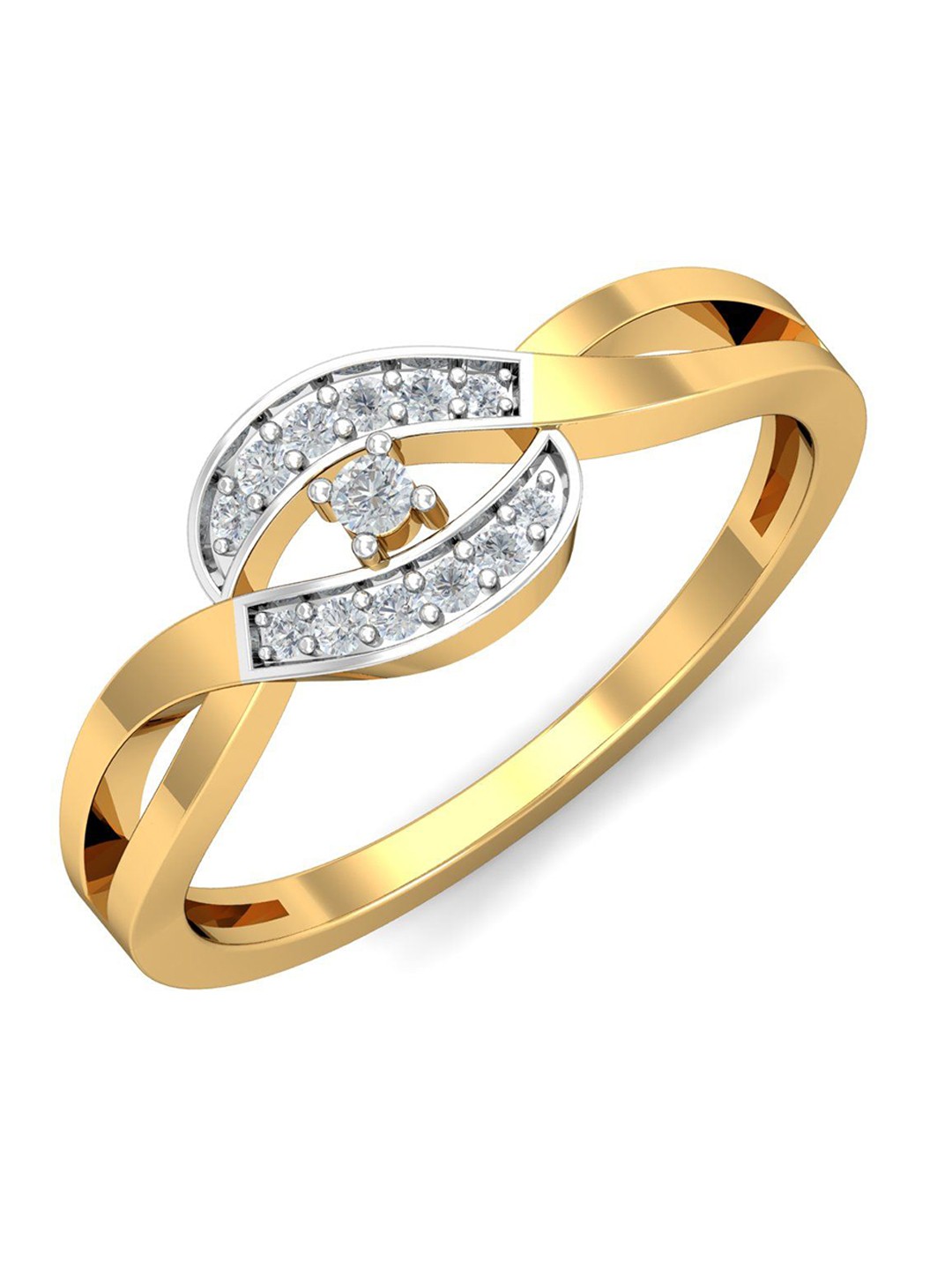 

KUBERBOX Masika 18KT Gold Diamond-Studded Ring -2.58 gm