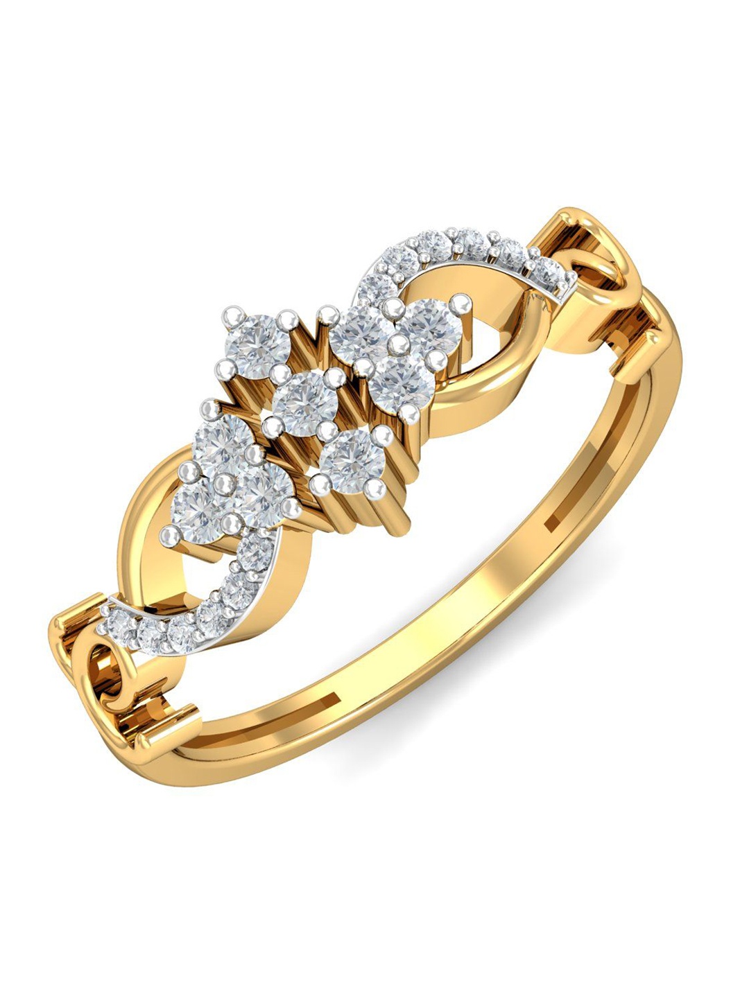 

KUBERBOX Nontle 18KT Gold Diamond-Studded Ring-3.27gm
