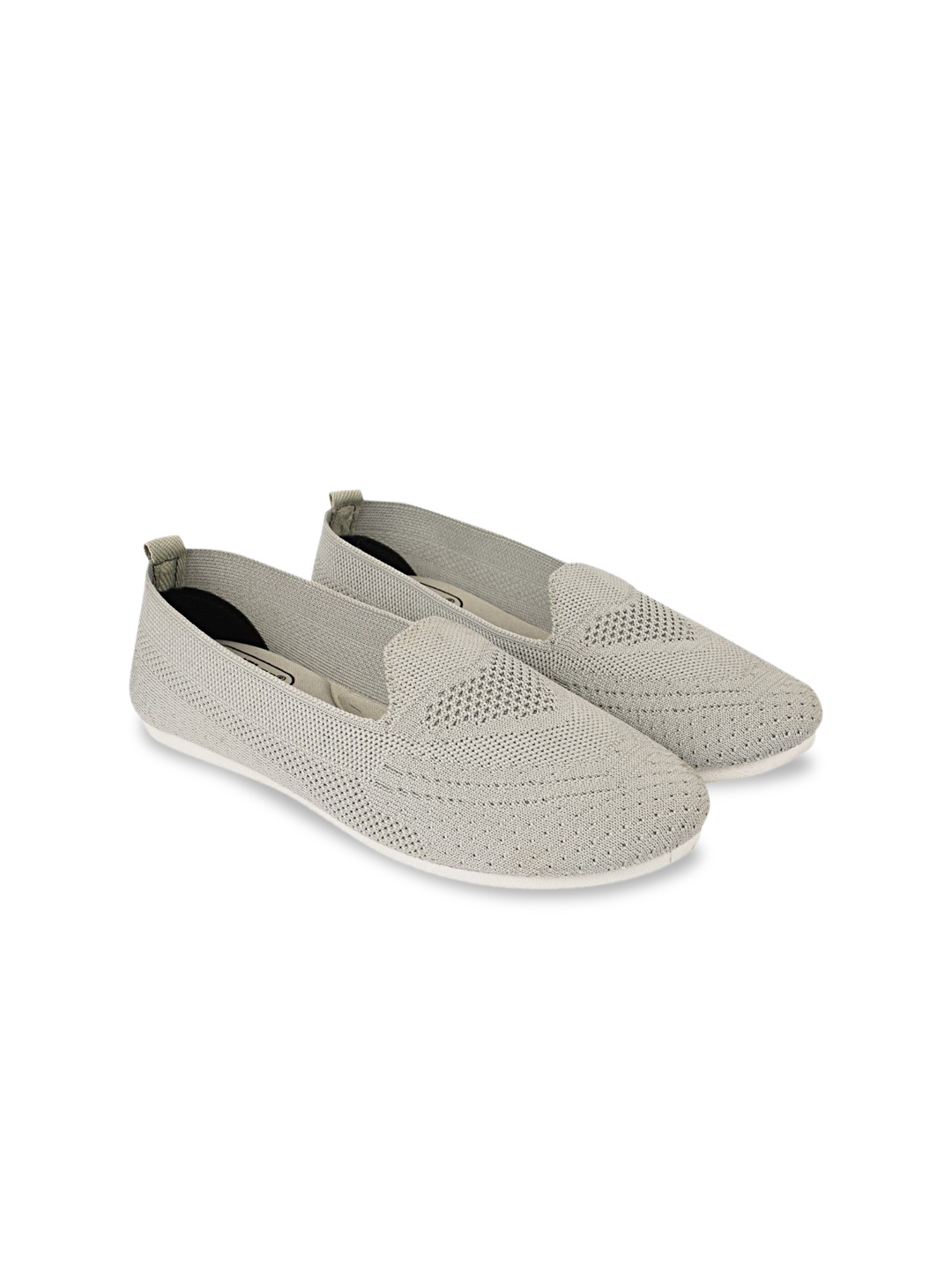 

UNISTAR Women Textured Lightweight Mesh Memory Foam Insole Contrast Sole Slip-On Sneakers, Grey