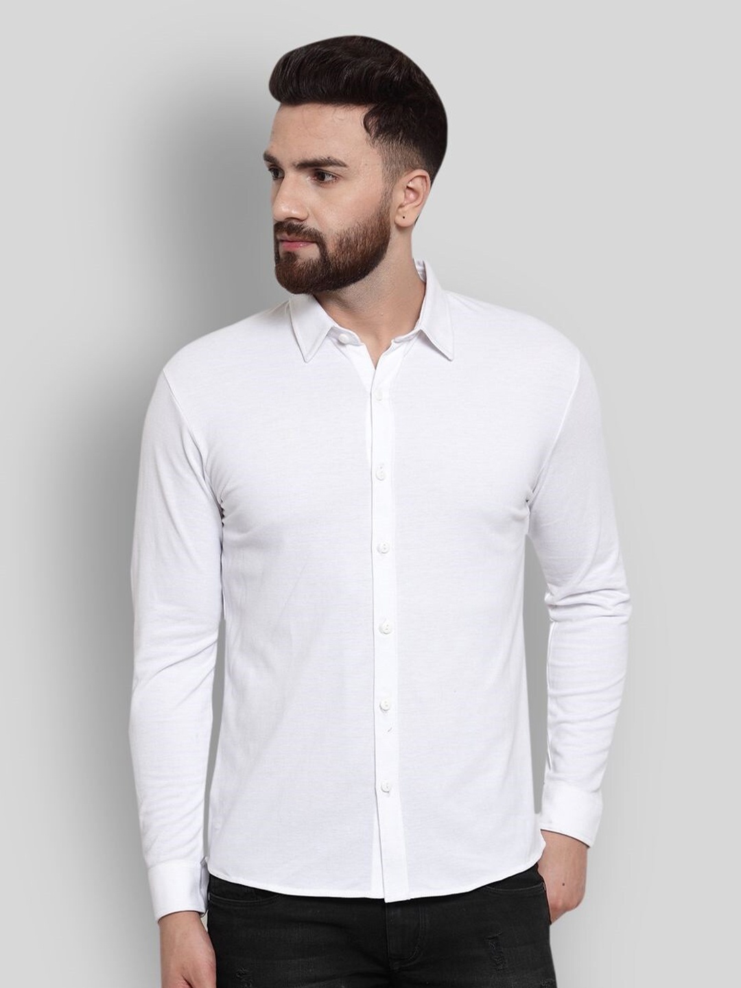 

WILD WEST Comfort Fit Pure Cotton Casual Shirt, White