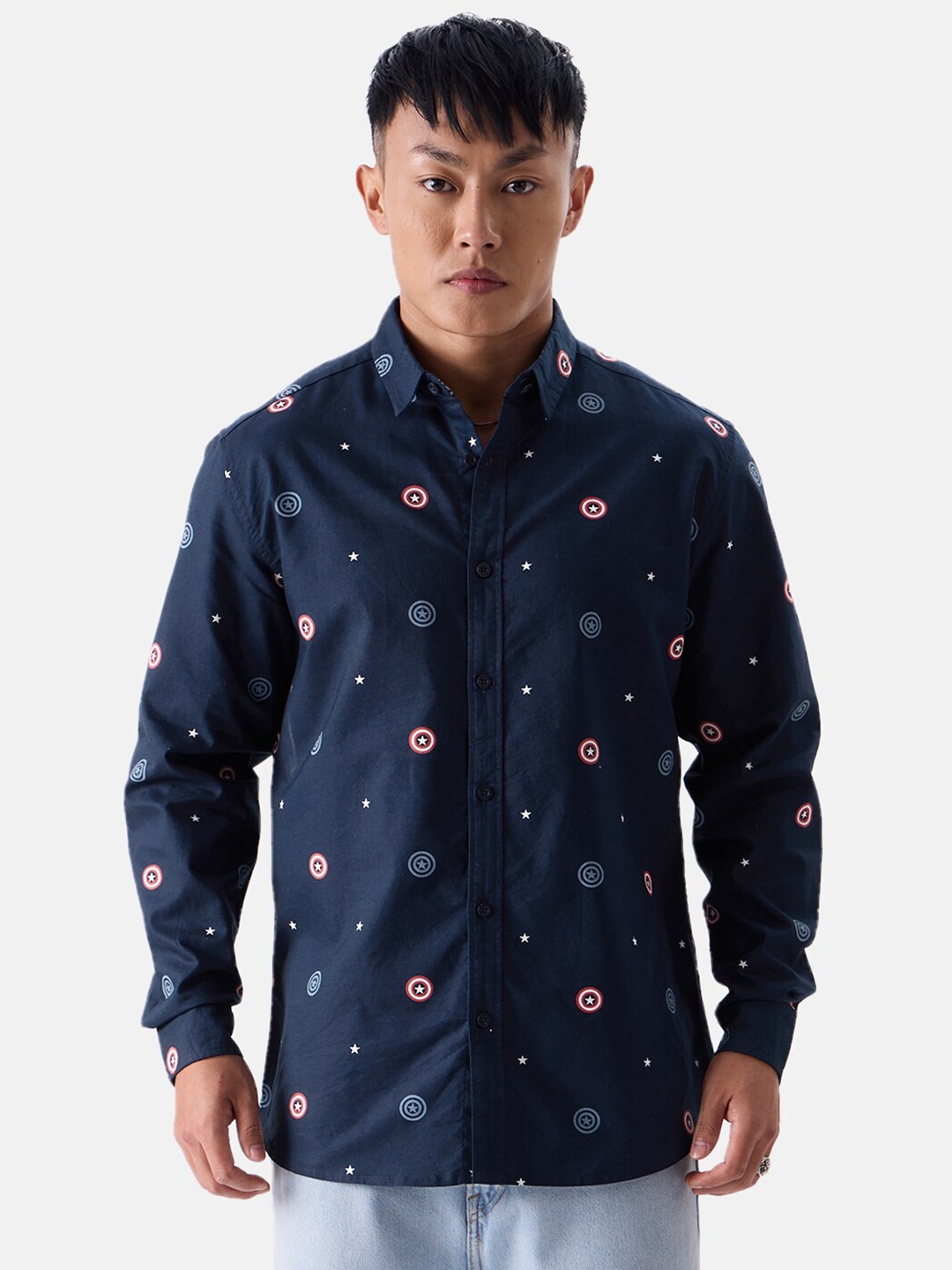

The Souled Store Men Blue Printed Relaxed Cotton Casual Shirt
