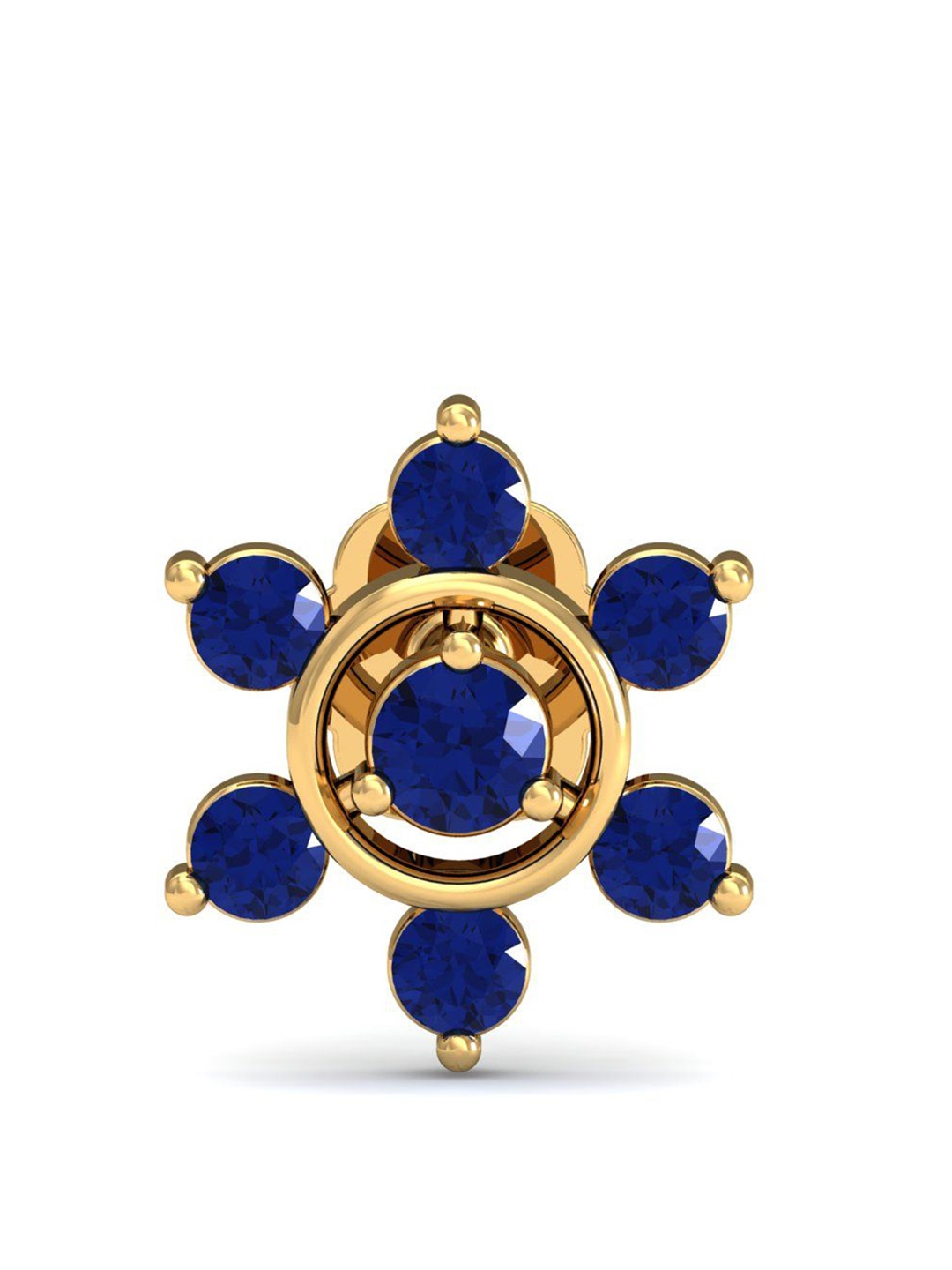 

KUBERBOX Regina 18KT Gold Sapphire Nosepin- 0.44 gm