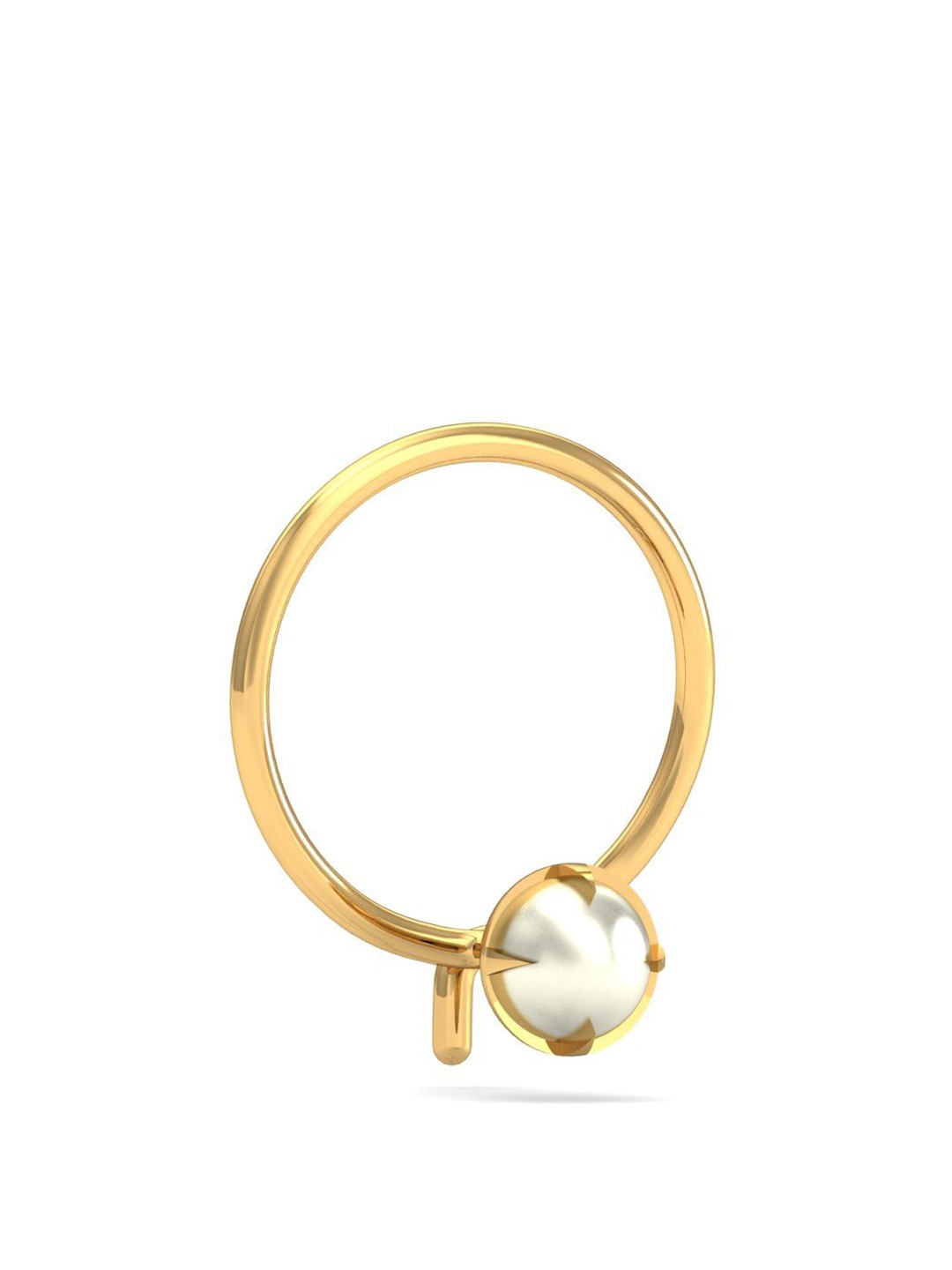 

KUBERBOX Ashen 18KT Gold Pearl Nose Pin-0.45gm