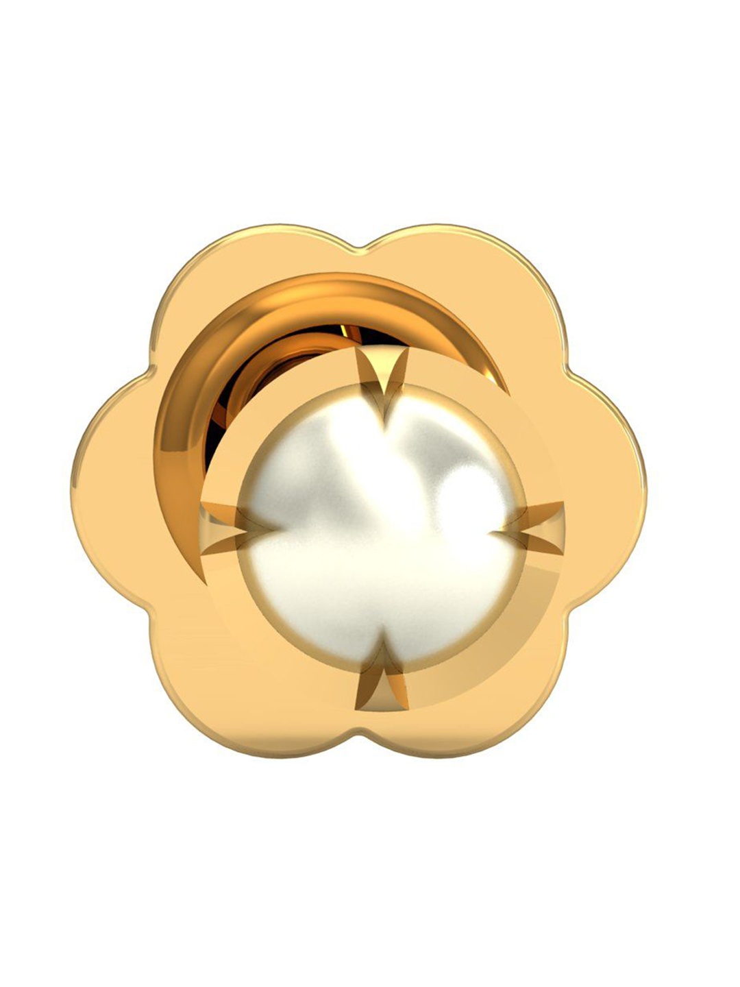 

KUBERBOX Ashen 18KT Gold & Pearl Nose Stud-0.36 gm