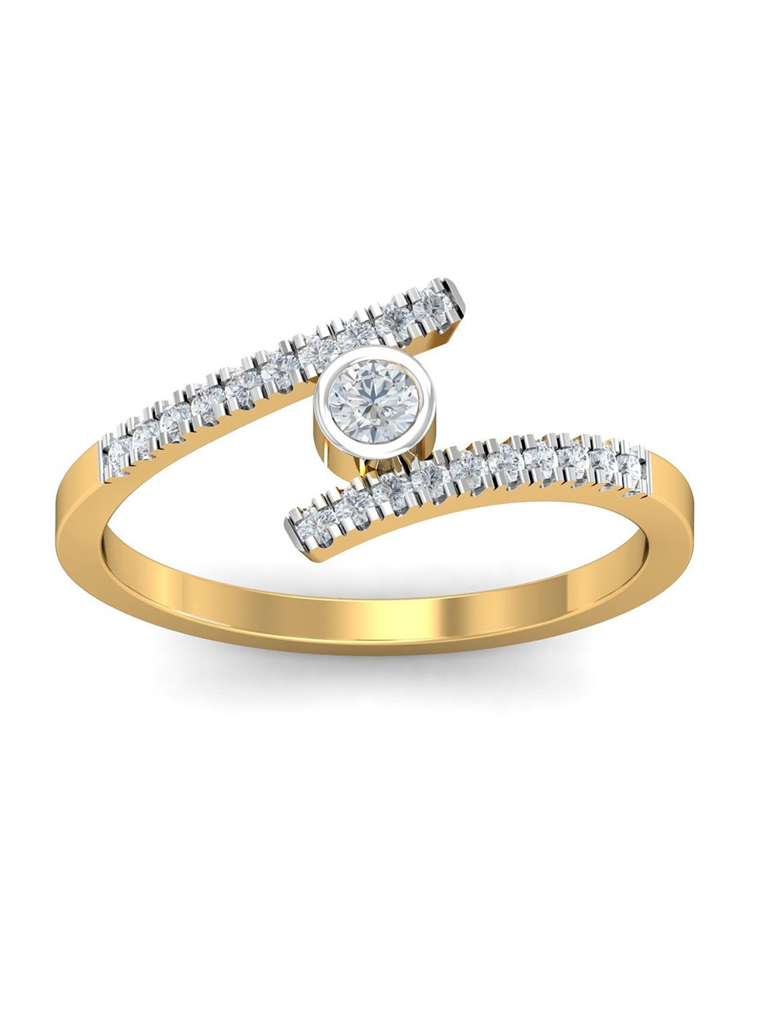 

KUBERBOX Remarkable Solitaire 18KT Gold Diamond-Studded Ring-2.25gm