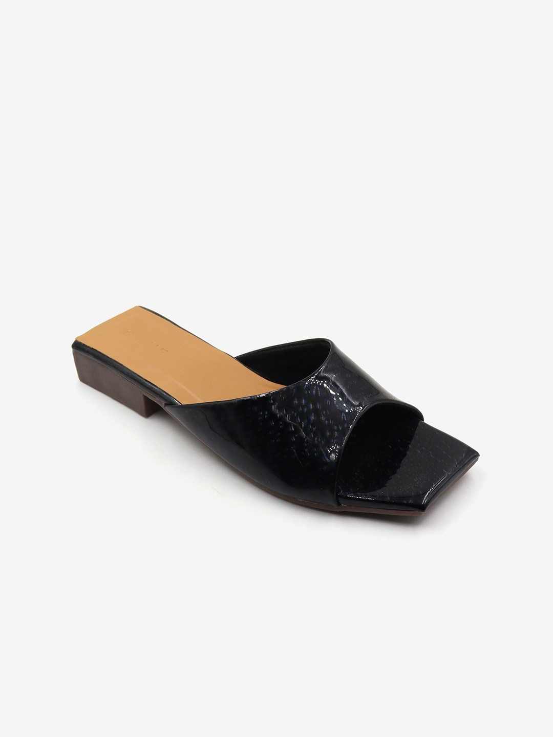 

Gibelle Printed Open Toe Flats, Black