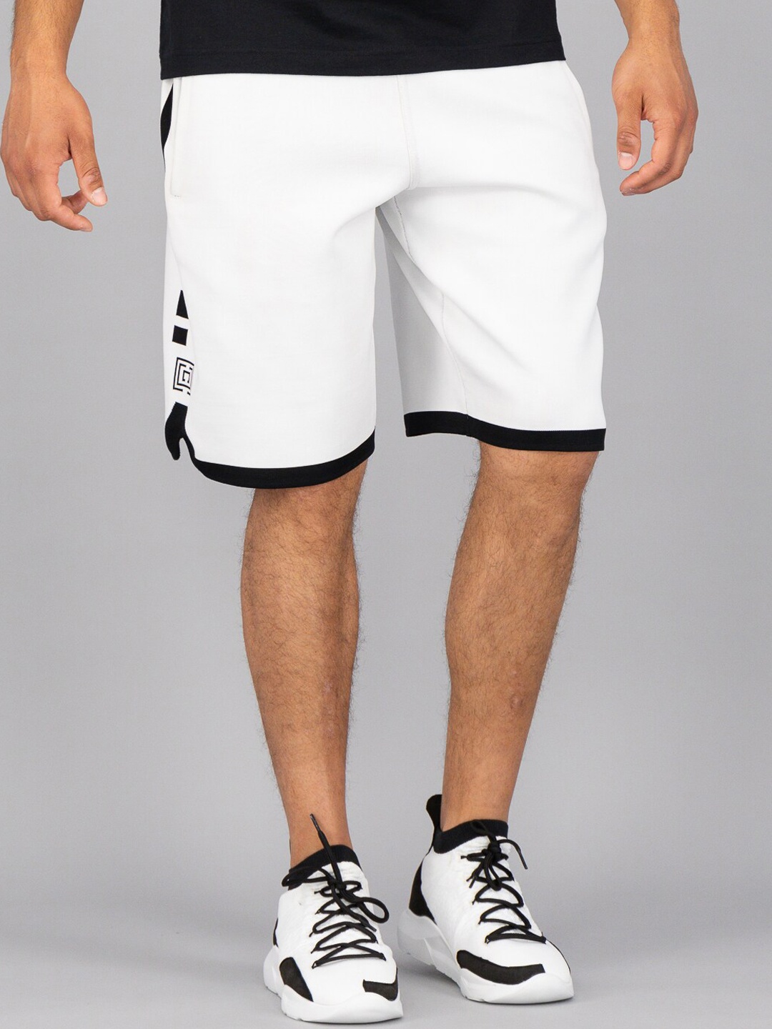 

FREESOUL Men Regular Fit Printed Sports Shorts, White