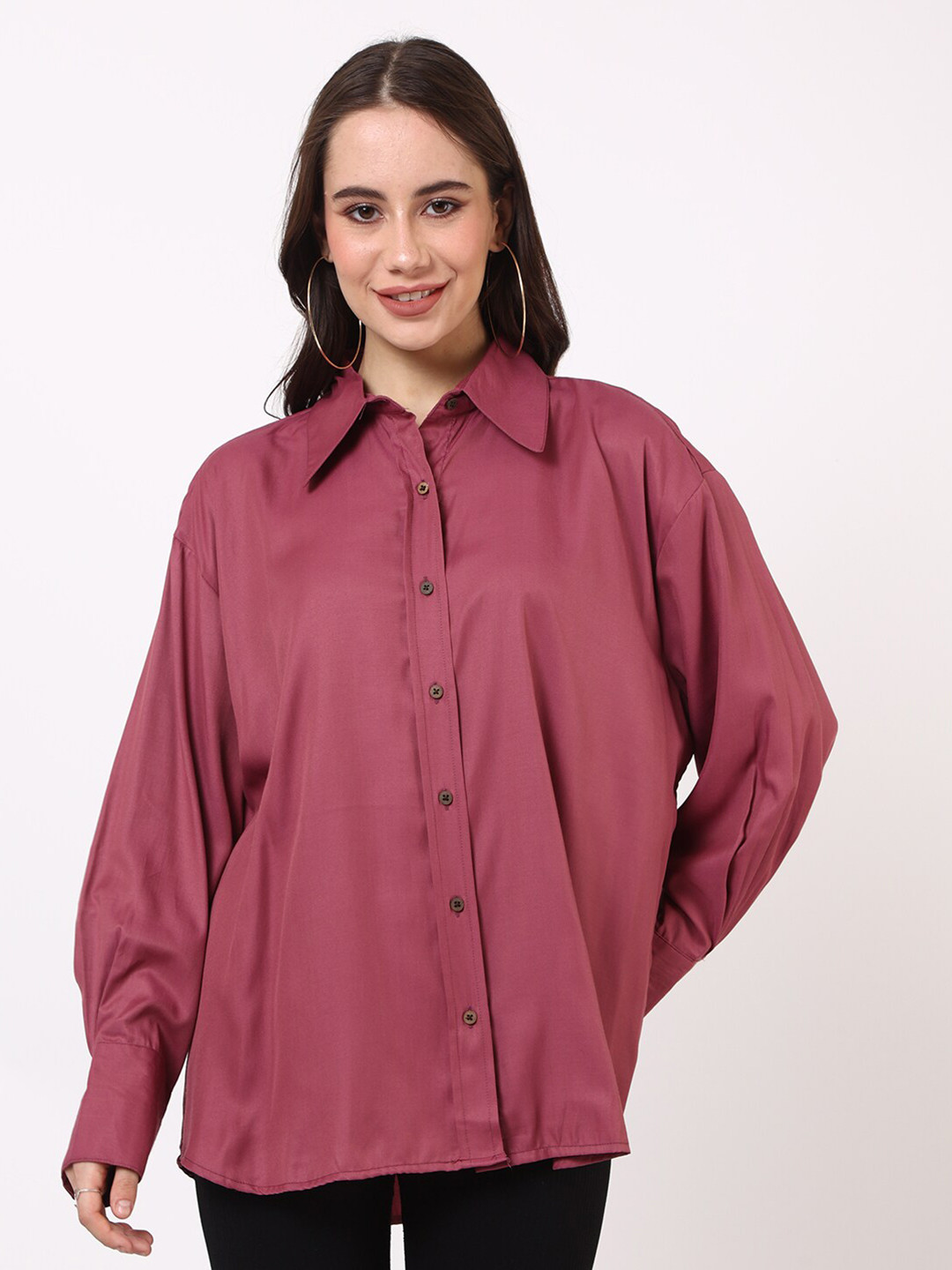 

UNTUNG Classic Opaque Casual Shirt, Pink
