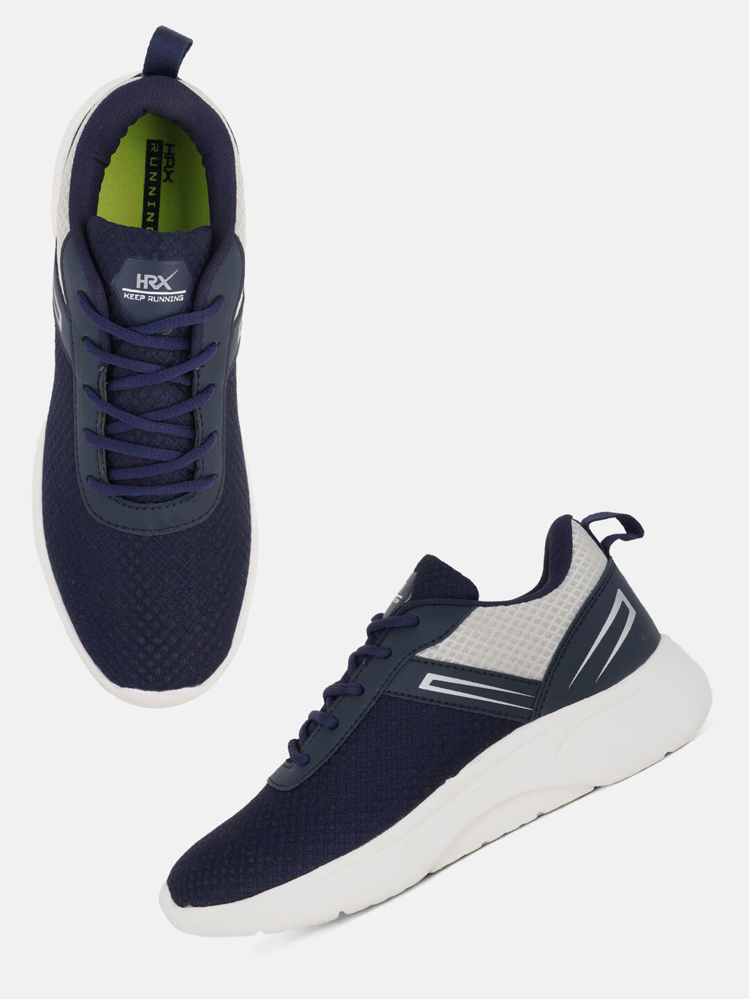 

HRX by Hrithik Roshan Men Navy Blue Mesh Marking Walking Lace-Ups Shoes