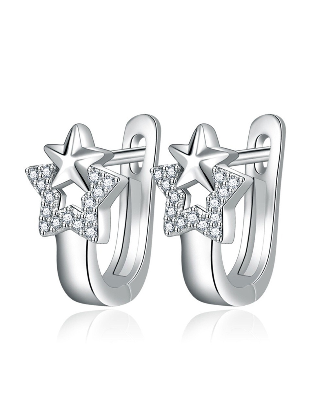 

MYKI Silver-Plated Contemporary Hoop Earrings