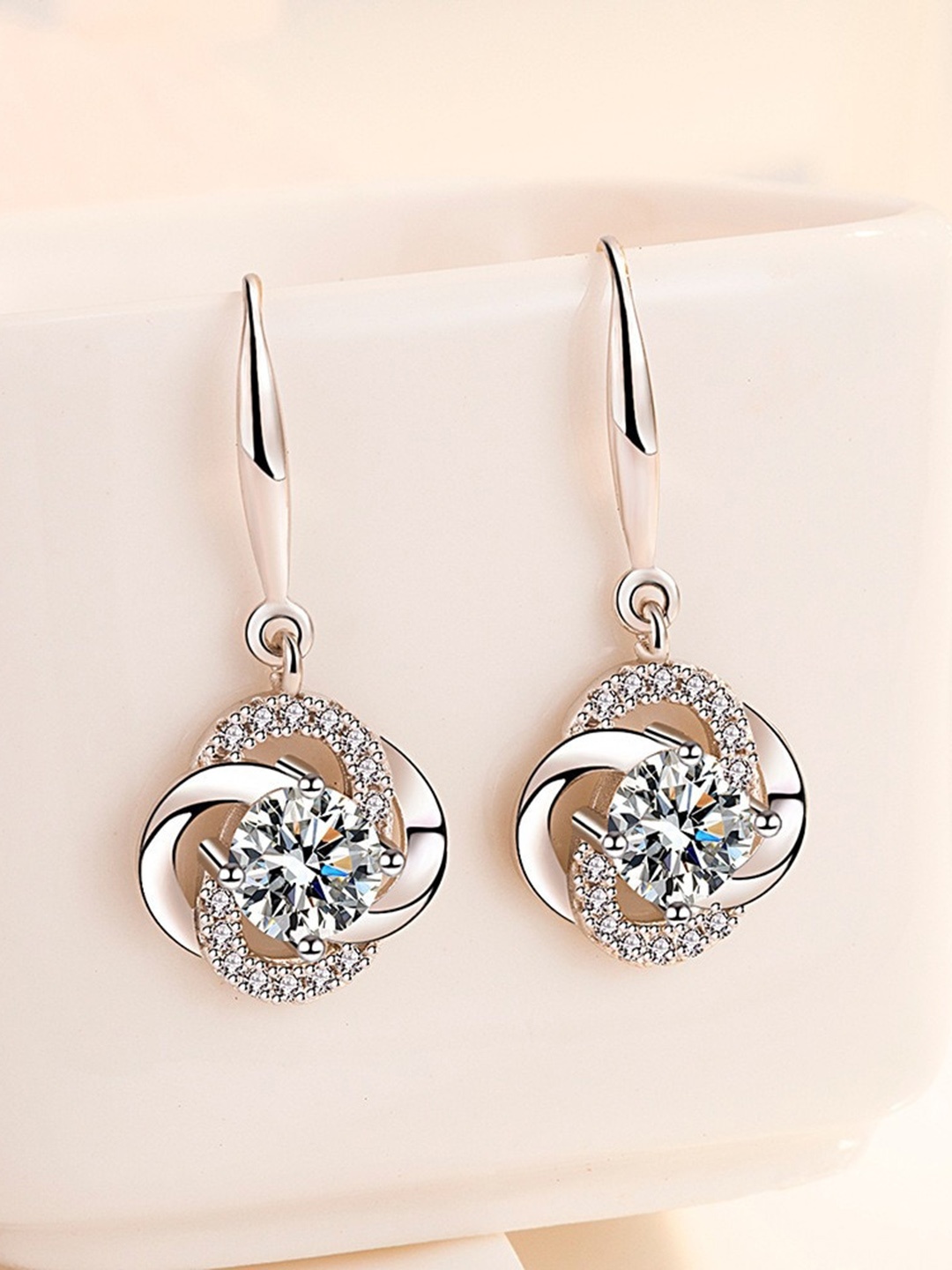 

MYKI Silver-Plated Contemporary Drop Earrings