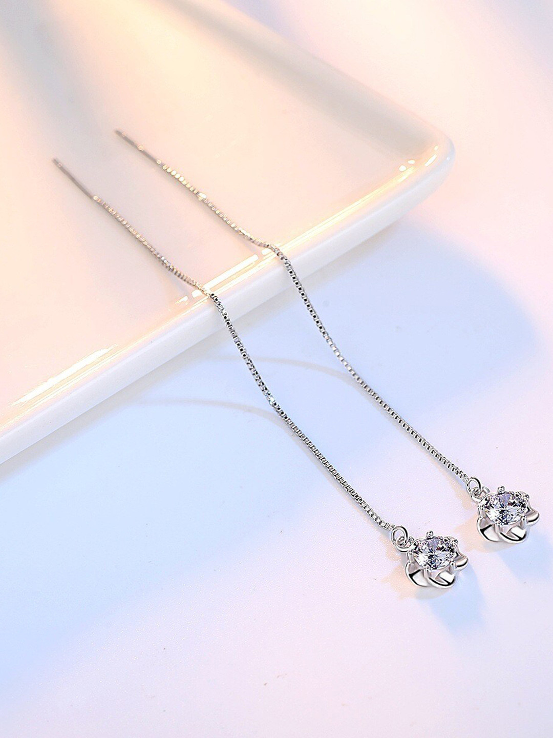 

MYKI Silver-Plated Contemporary Drop Earrings