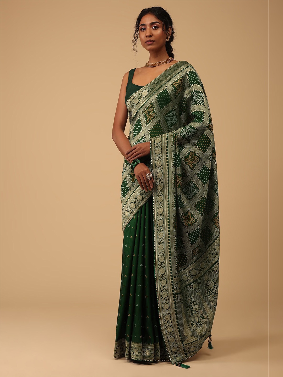

KALKI Fashion Woven Design Zari Saree, Green