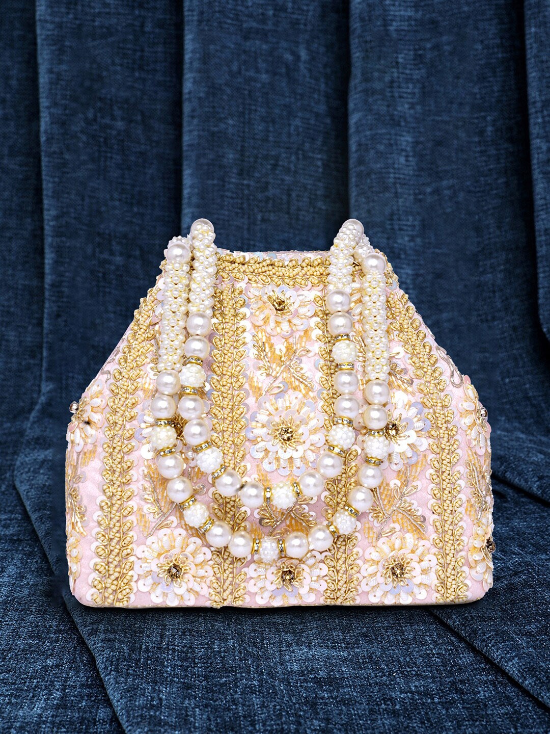 

Peora Embellished Potli, Pink