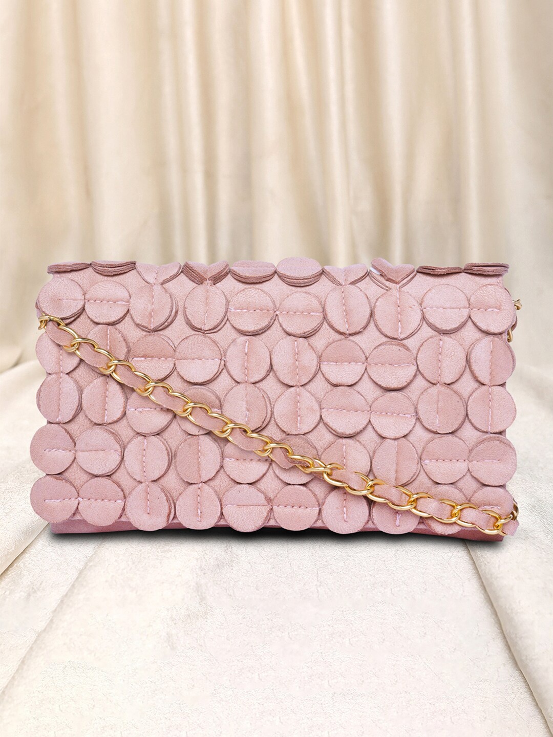 

Peora Textured Purse Clutch, Peach