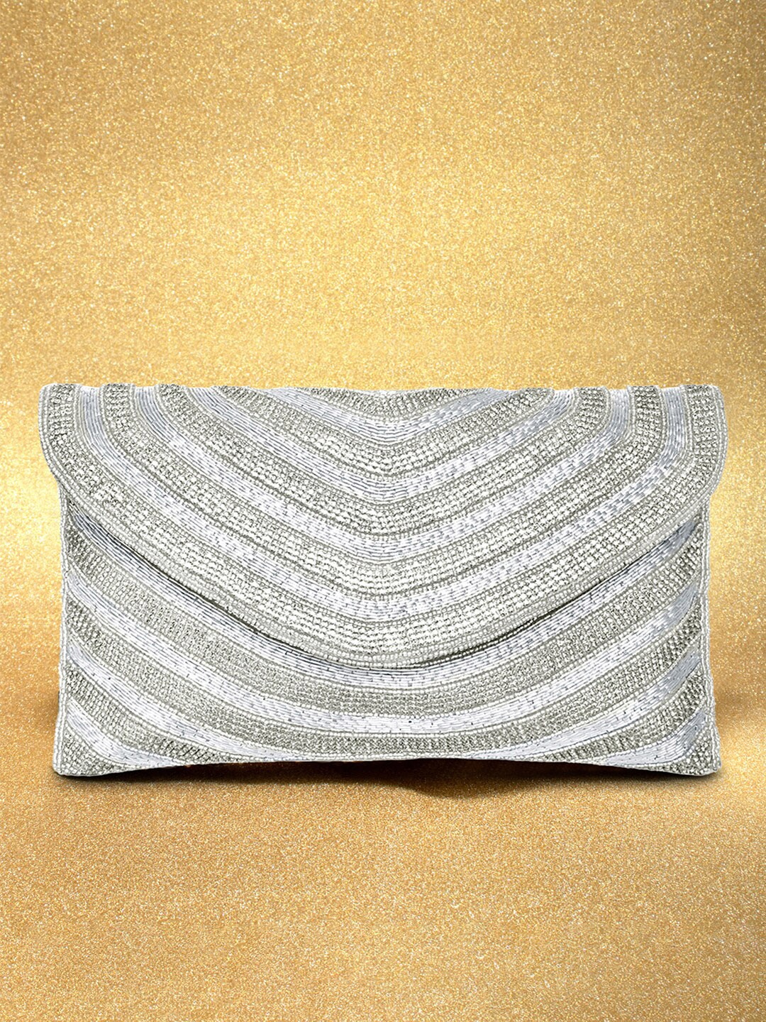 

Peora Textured Purse Clutch, Silver