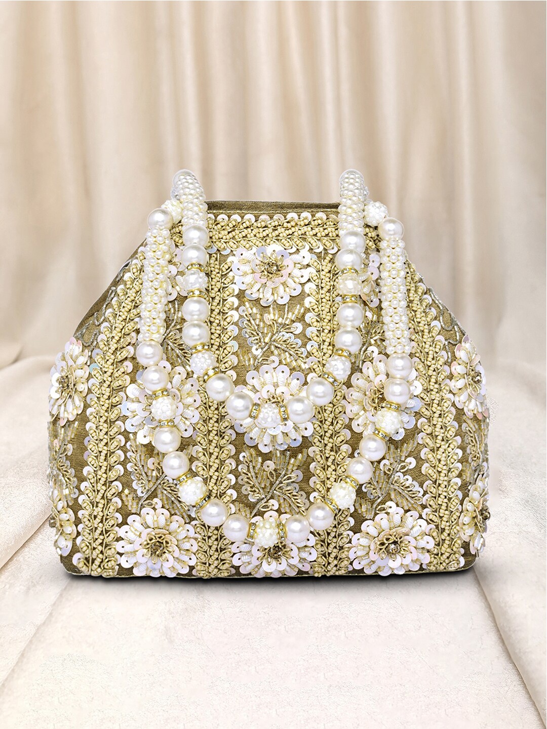 

Peora Embellished Potli, Gold