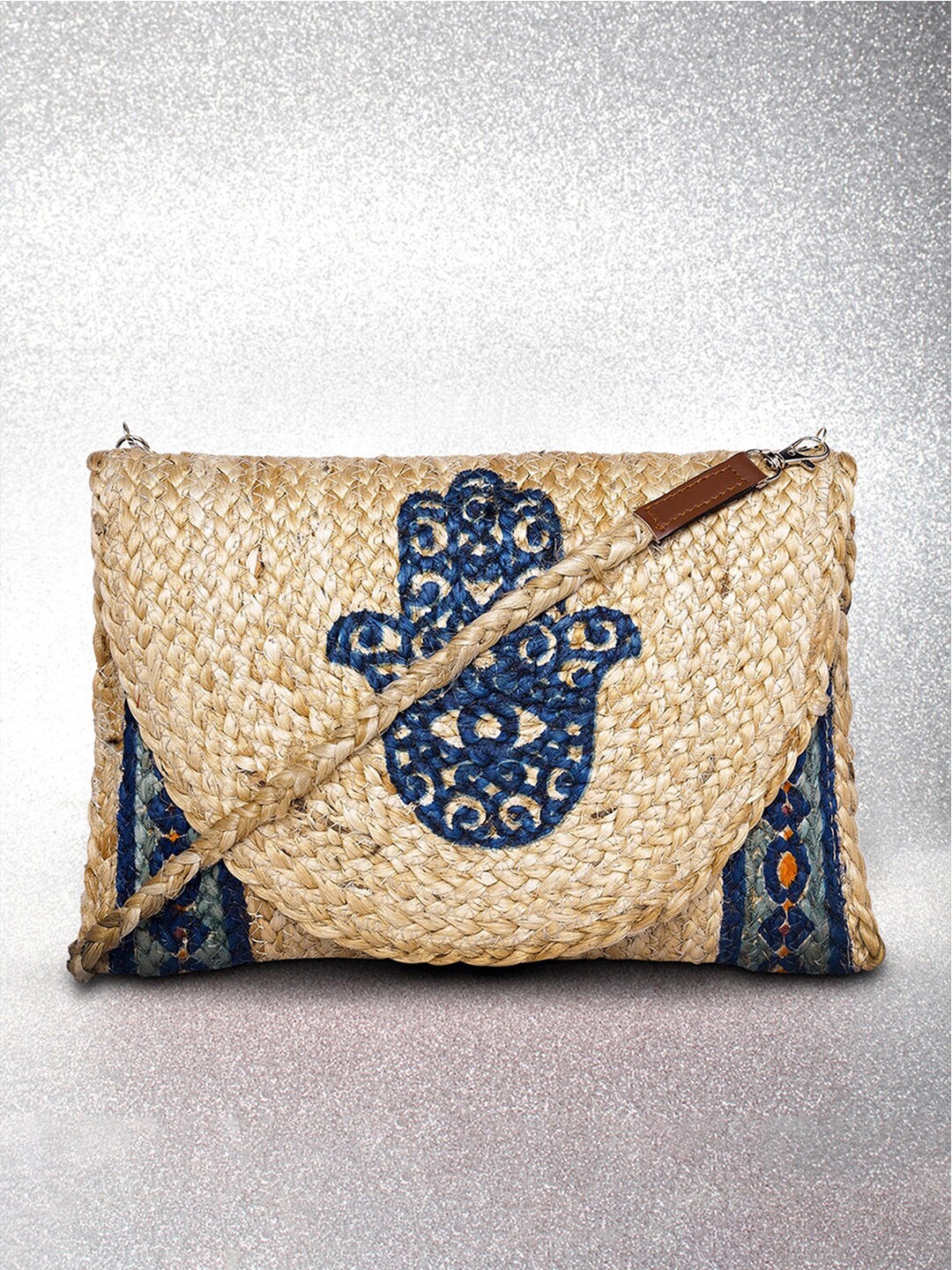 

Peora Self Design Sling Bag, Blue