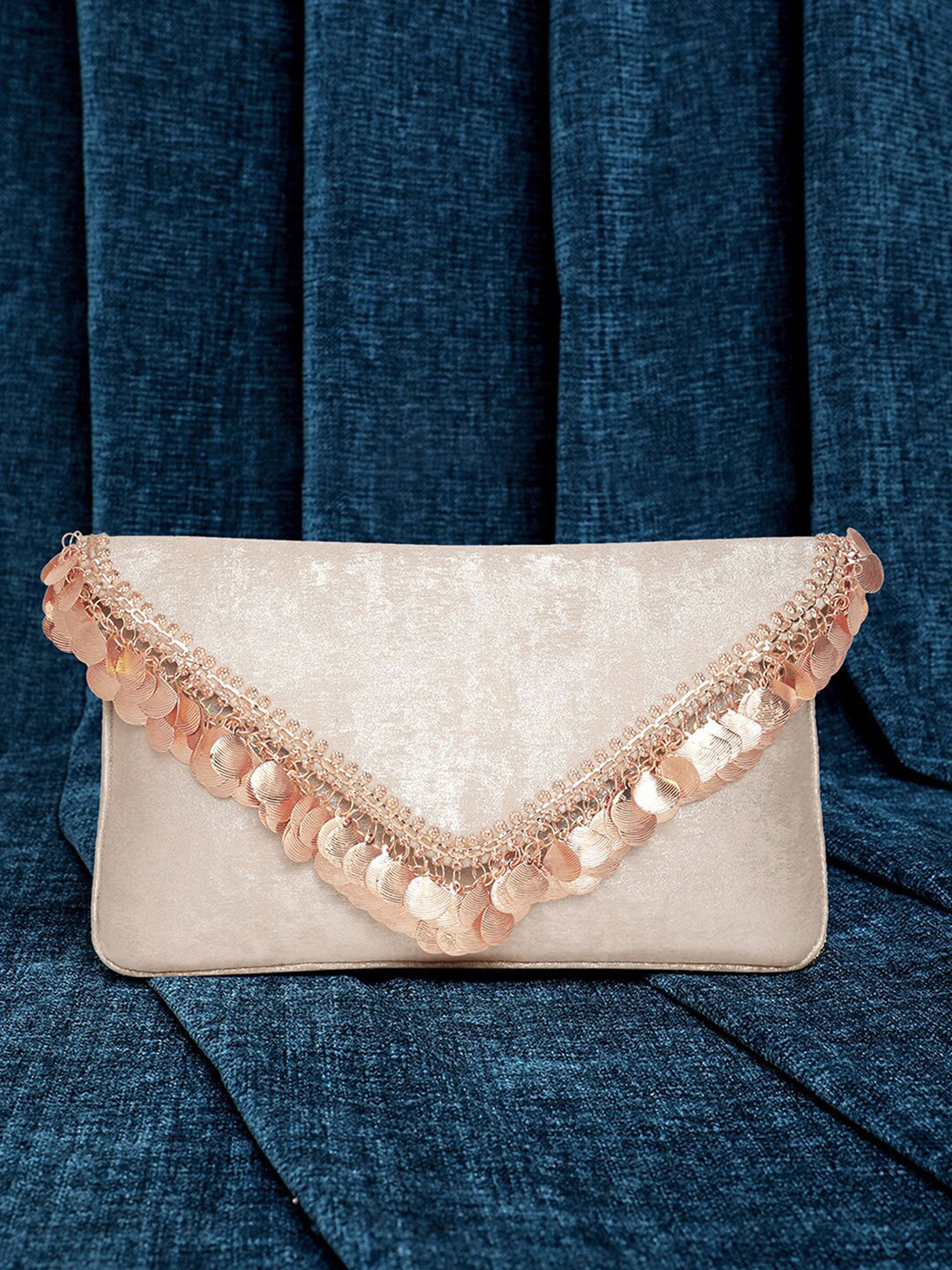 

Peora Embellished Purse Clutch With Shoulder Strap, Rose gold