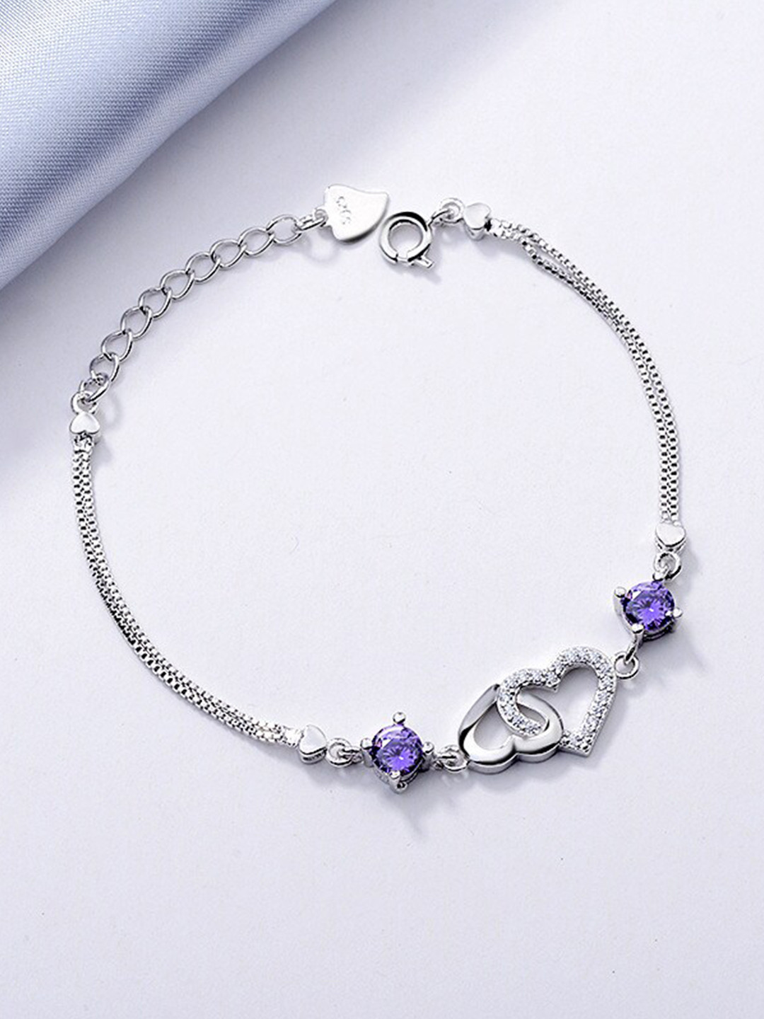 

MYKI Cubic Zirconia Silver-Plated Link Bracelet