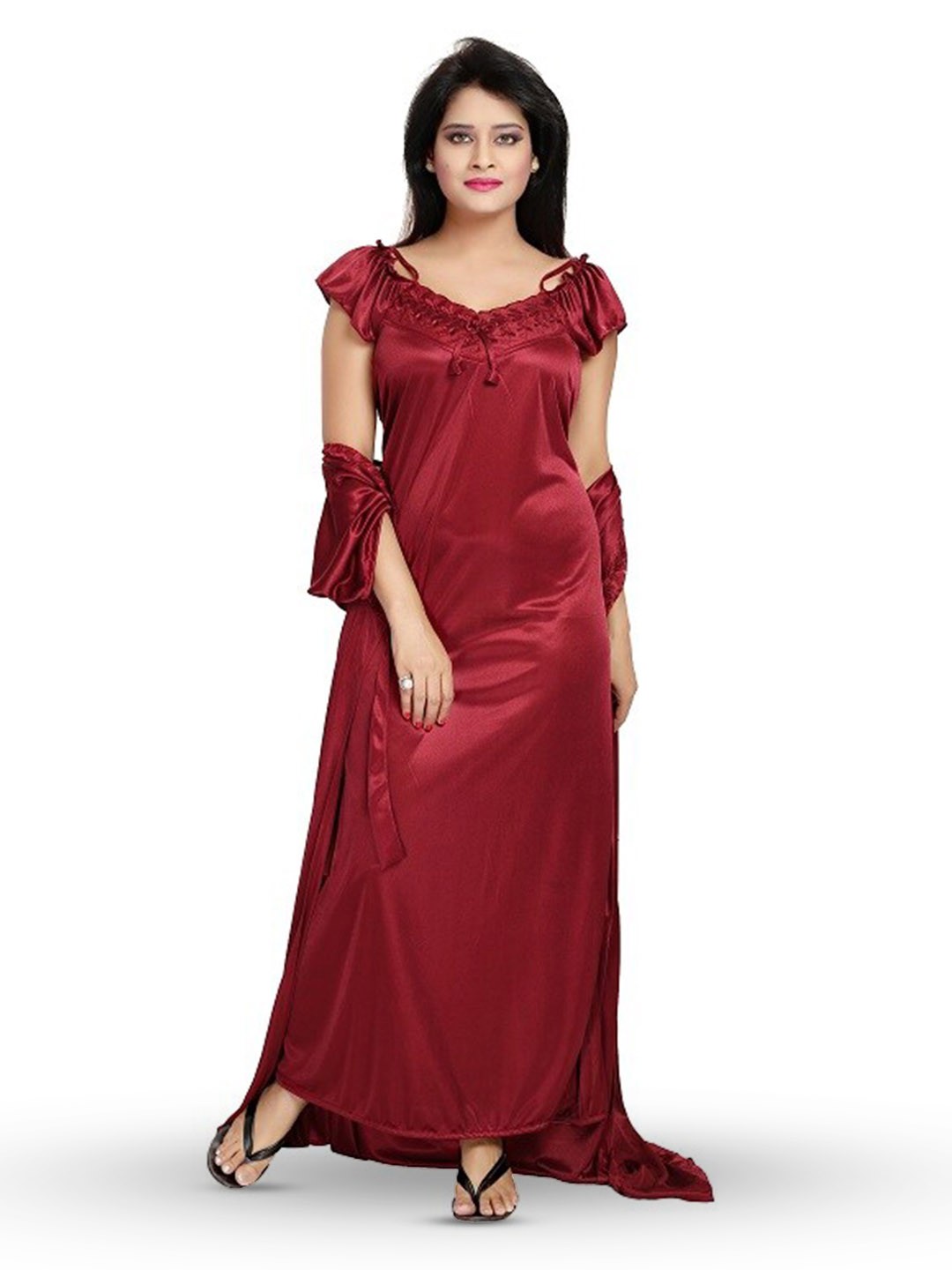 

Noty Pack Of 6 Nightdress, Maroon