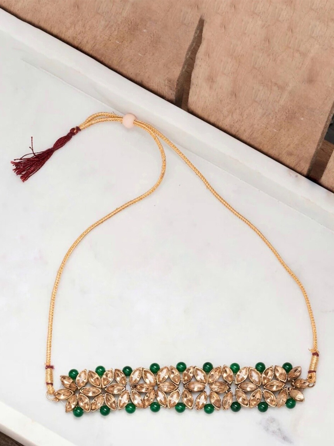 

ATIBELLE Copper-Plated Studded Necklace, Gold