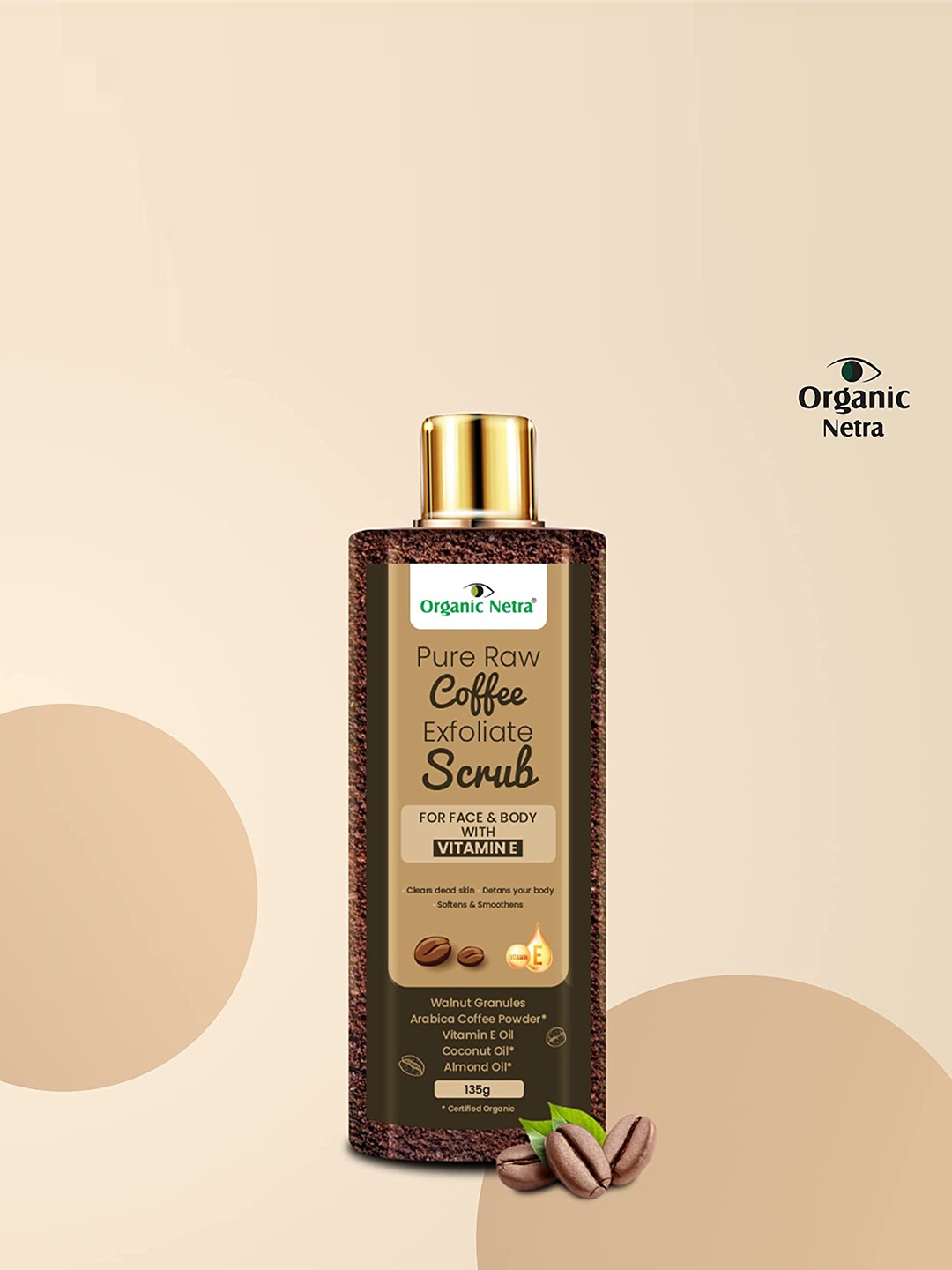 

Organic Netra Set Of 2 Pure Flaxseed Gel & Coffee Exfoliate Scrub, White