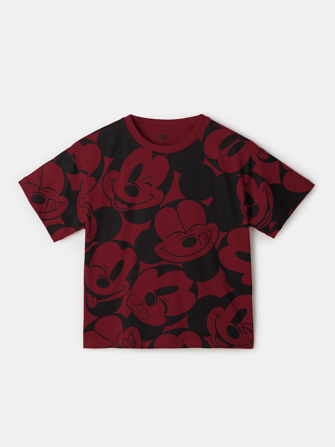 

The Souled Store Girls Red Mickey Mouse Printed Loose T-shirt