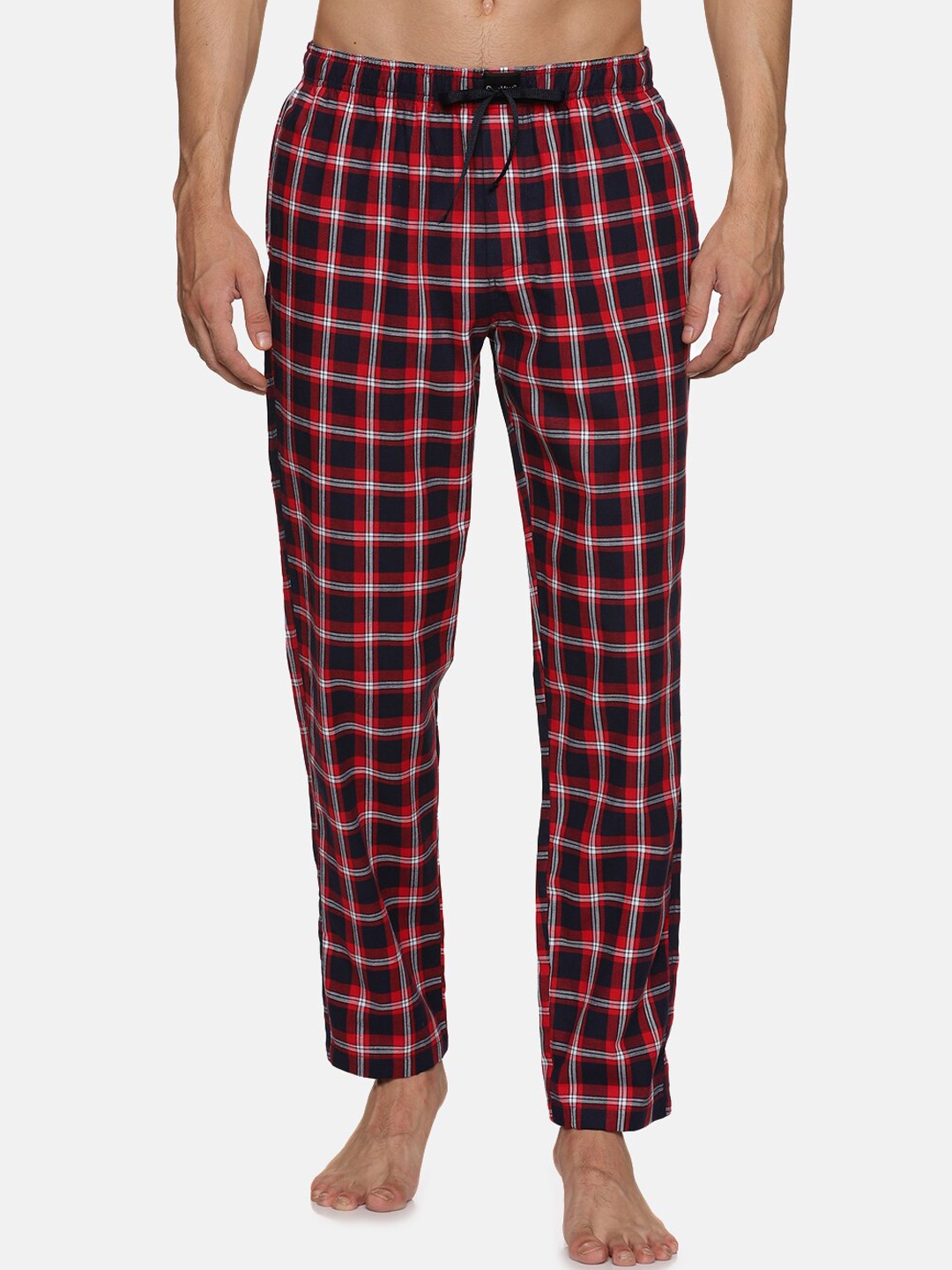 

DON VINO Men Checked Cotton Lounge Pants, Red