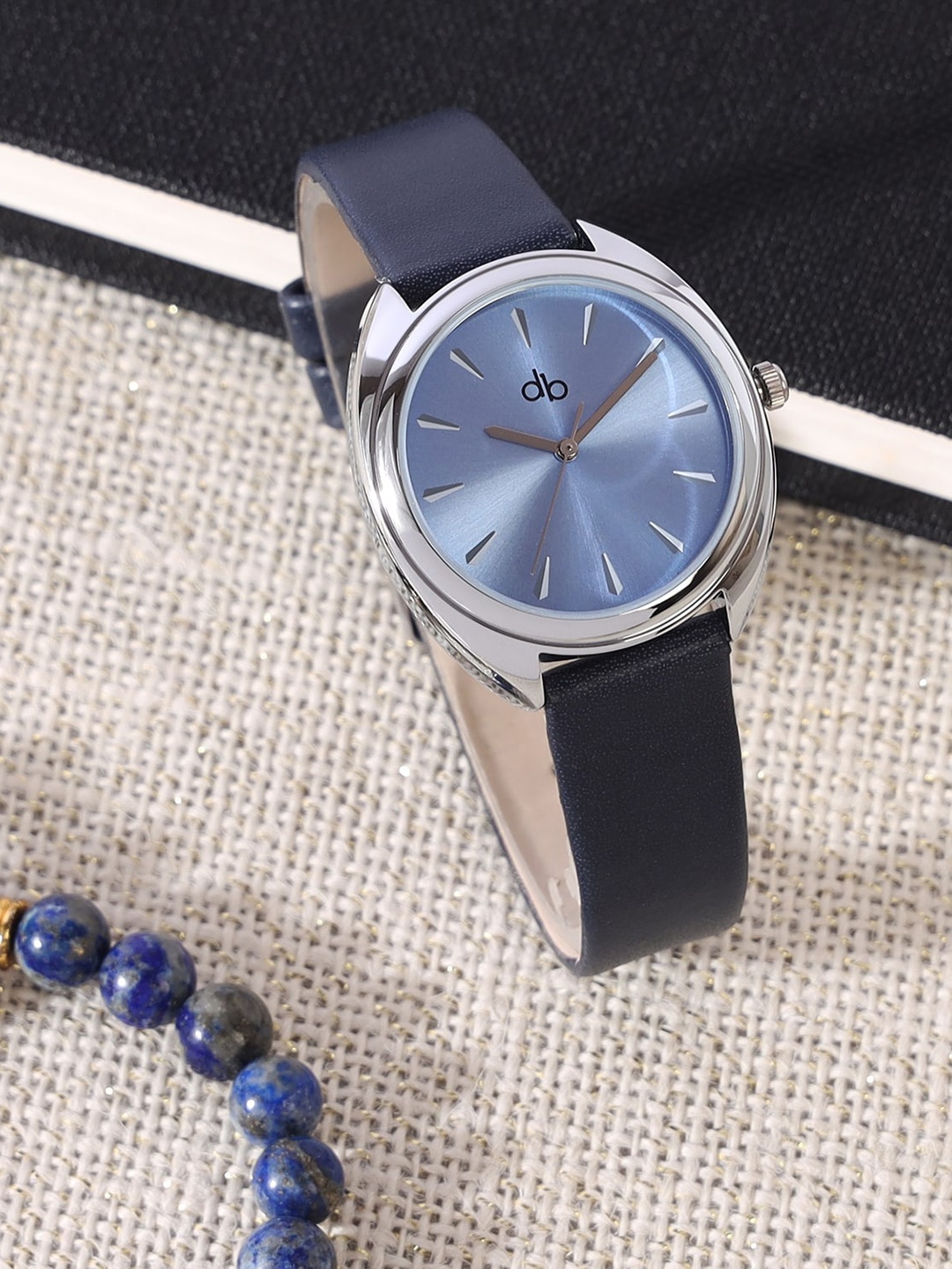 

DressBerry Women Navy Blue Leather Bracelet Style Straps Analogue Watch DB006F