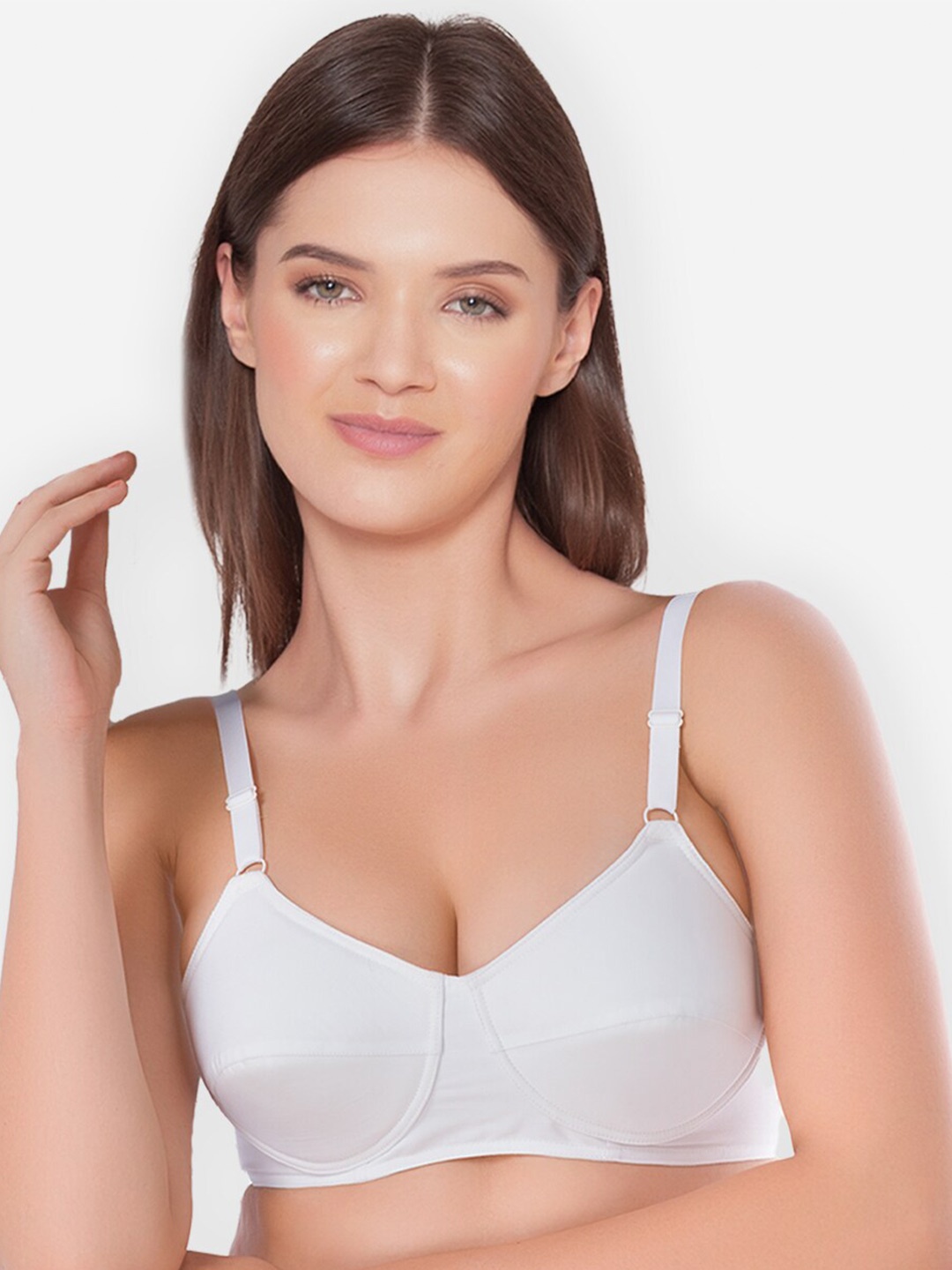 

GROVERSONS Paris Beauty Full Coverage Non-Padded Pure Cotton Everyday Bra Organic, White