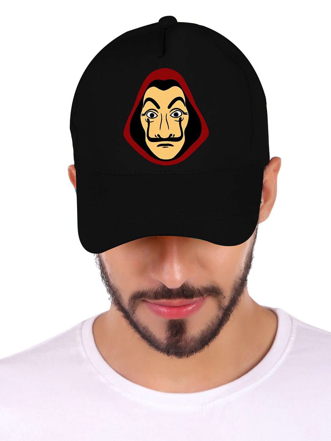 

Knotyy Unisex Printed Cotton Baseball Cap, Black