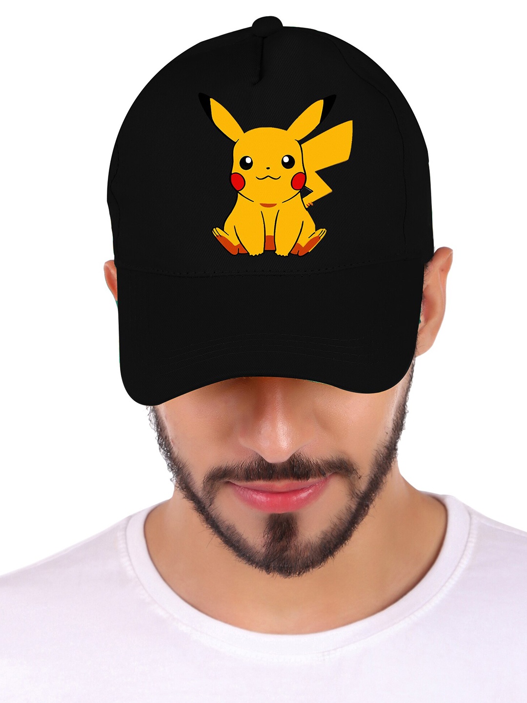 

Knotyy Unisex Pikachu Printed Cotton Baseball Cap, Black