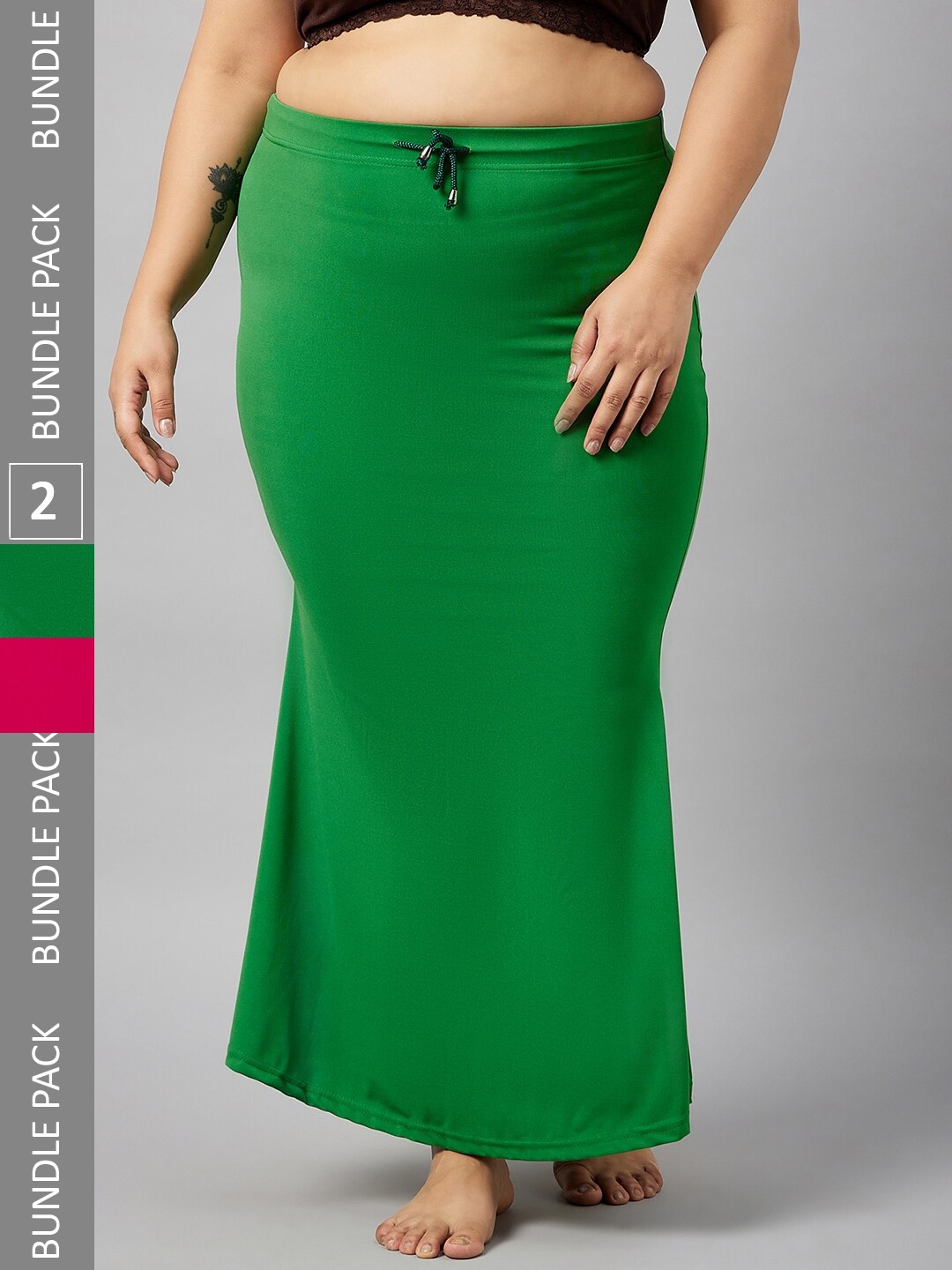 

Curves By ZeroKaata Women Plus Size Pack Of 2 Assorted Mermaid Fit Saree Shapewear