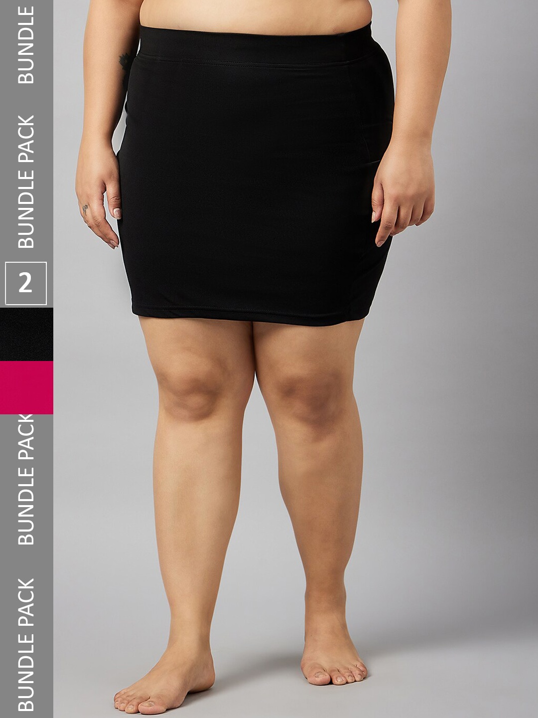 

Curves By ZeroKaata Women Plus Size Pack Of 2 Assorted Seamless Skirt Shapewear
