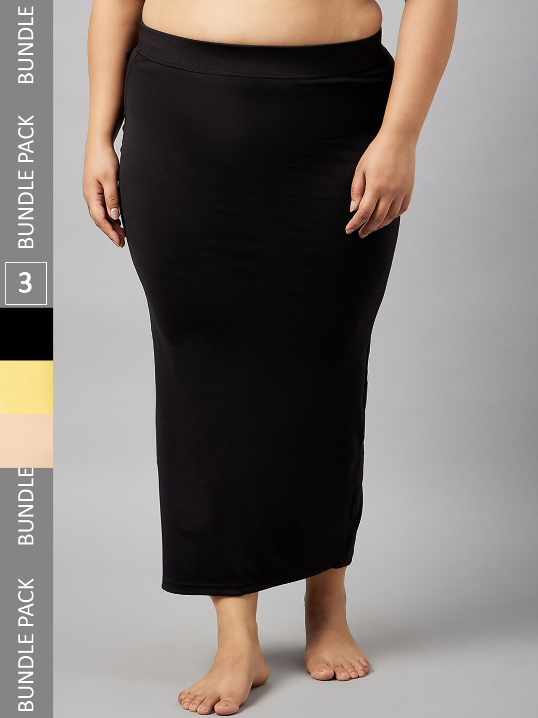 

Curves By ZeroKaata Plus Size Pack Of 3 Assorted Saree Shapewear