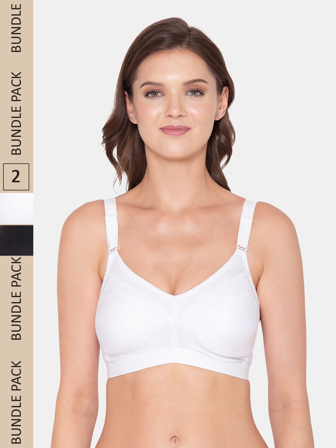 

Souminie Pack of 2 Non-Padded Minimizer Full Coverage Bra, White