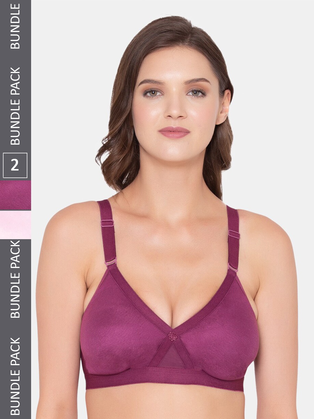 

Souminie Pack Of 2 Full Coverage Seamless Minimizer Bra, Magenta