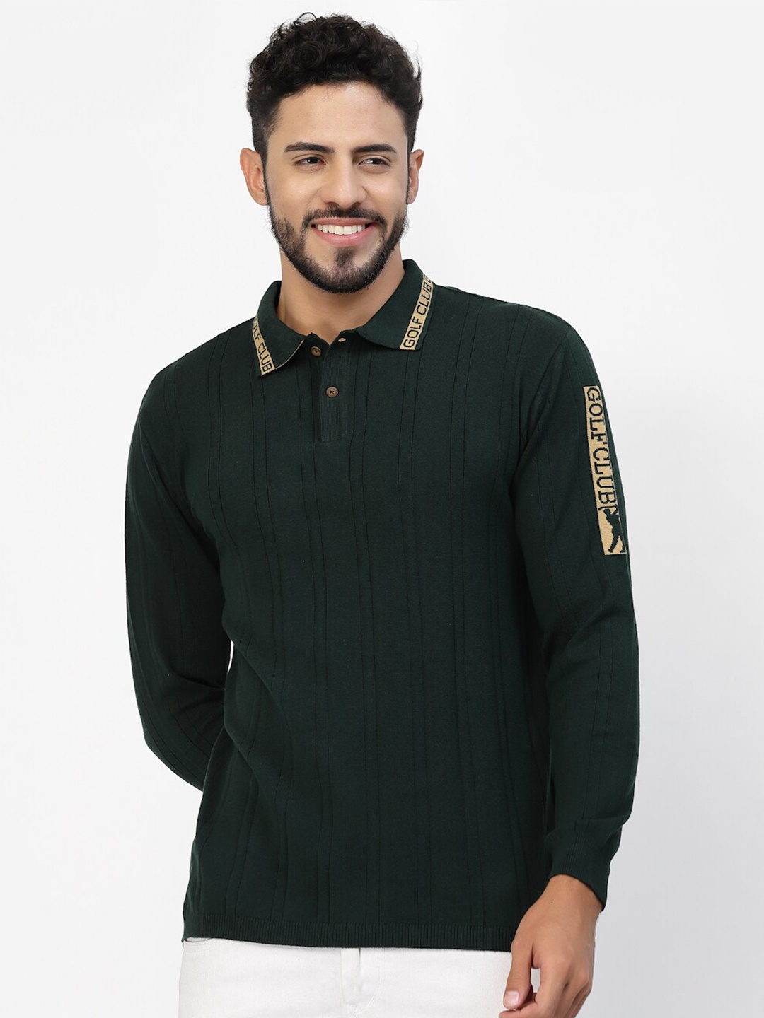 

Kalt Polo Collar Long Sleeves T-Shirt, Green