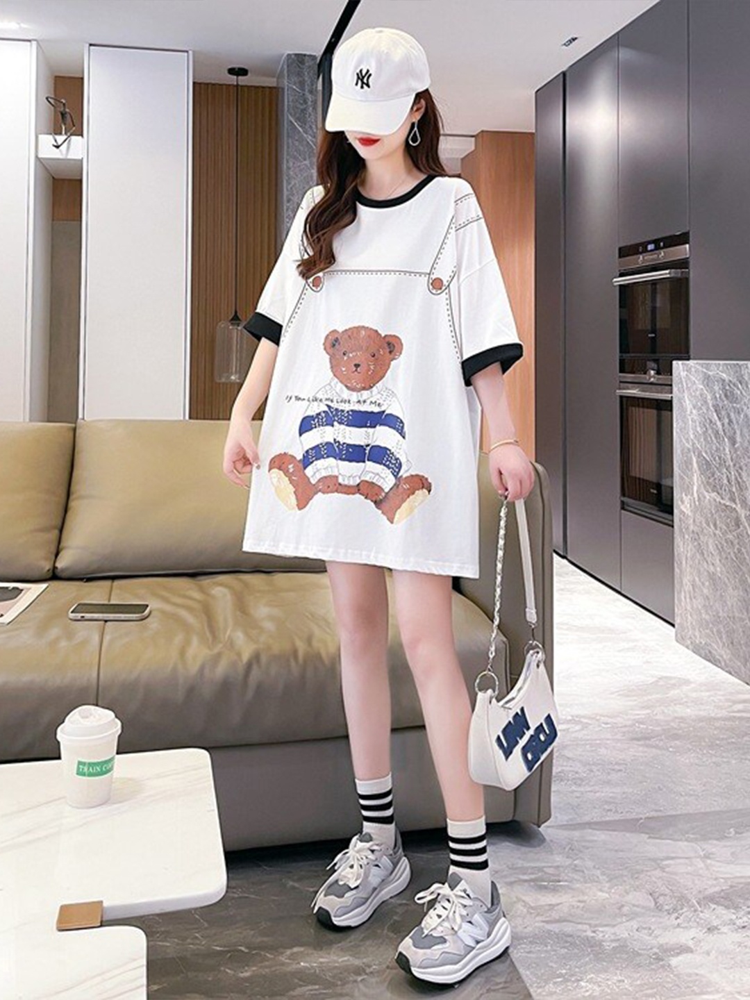 

BoStreet Conversational Printed Pure Cotton Top, White