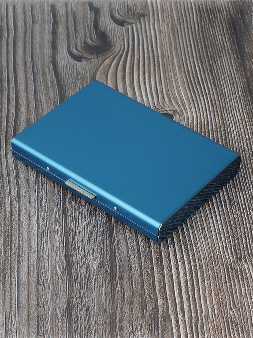 

Style Shoes Slim Metal PU Card Holder, Blue